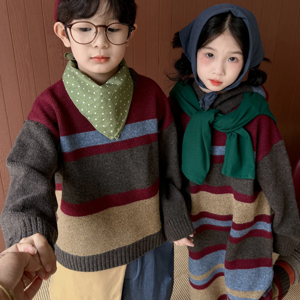 マルチニットボーダーワンピ